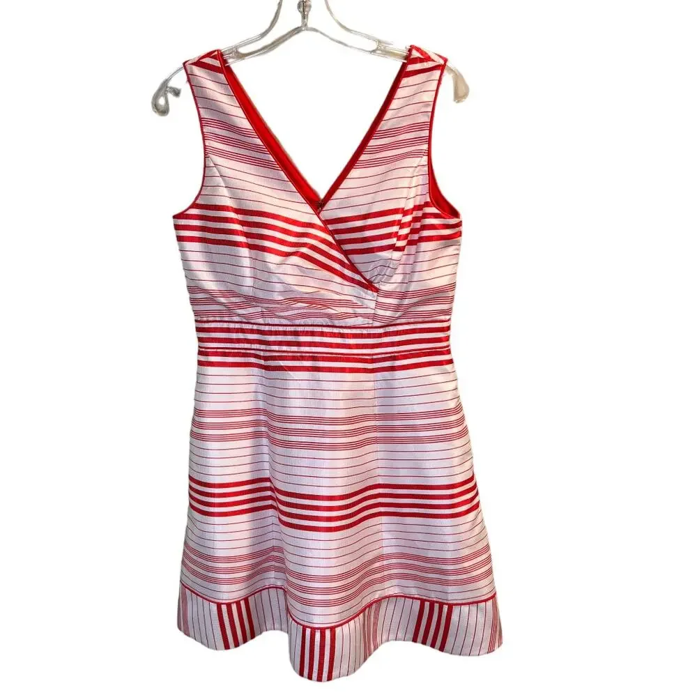 Jessica Simpson Womens Fit & Flare Dress Red White Stripe Size 6